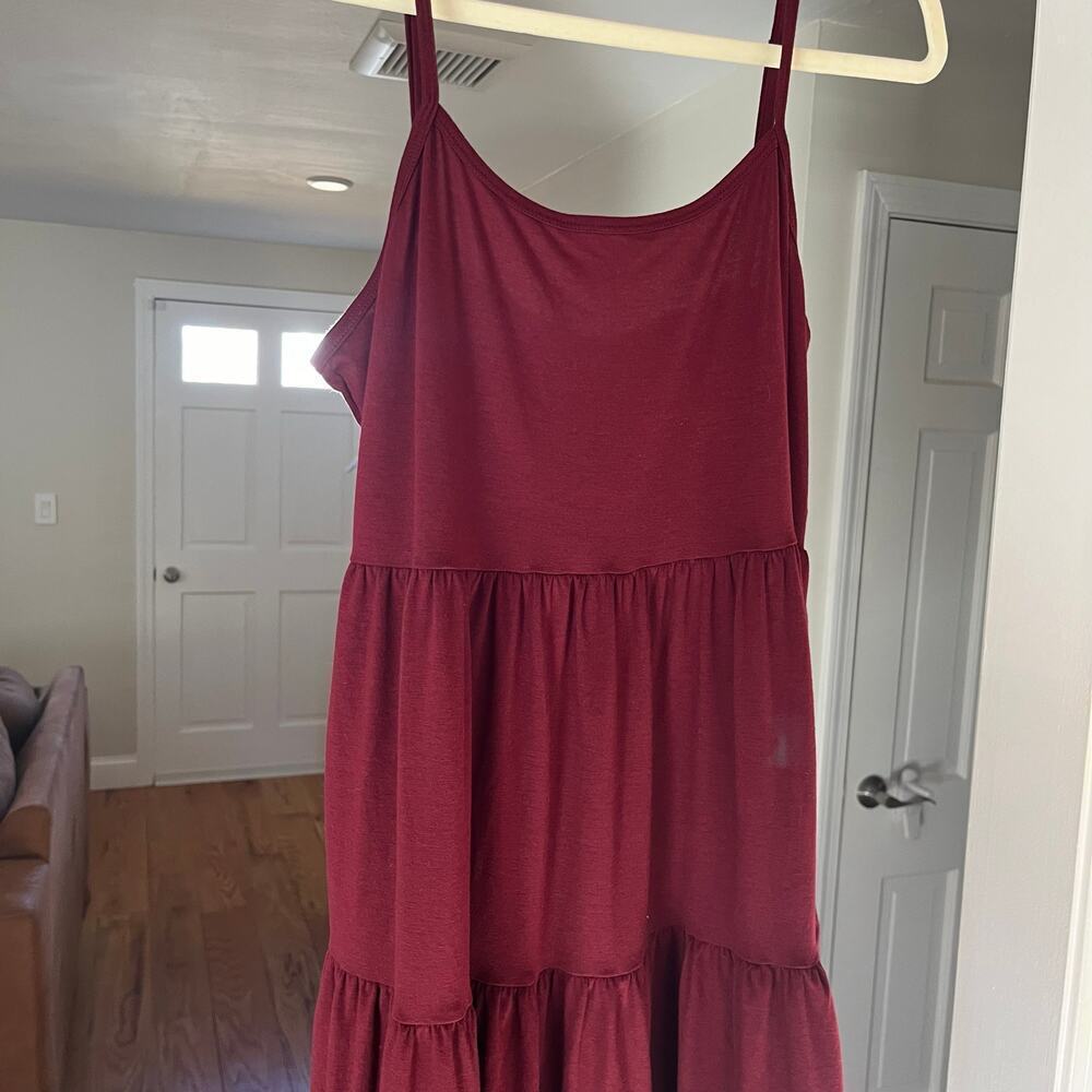 Ginkana Red Maxi Dress, 3 Tier, Large - Picture 2 of 5